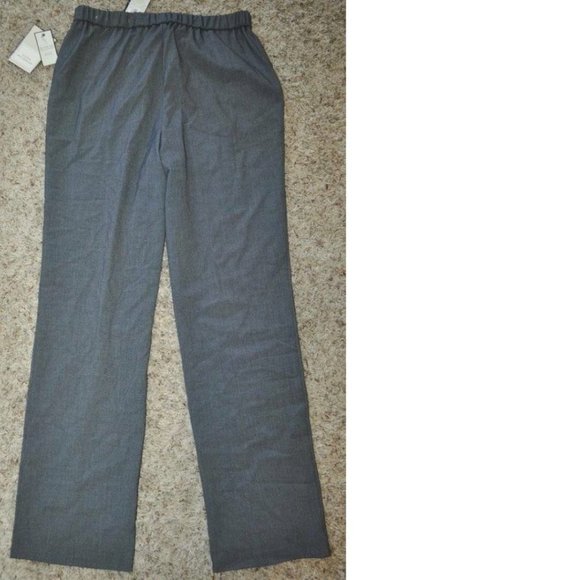 Womens Dress Pants 6T Tall Gray Elastic Waist Straight Flat Front Dana Buchman - Picture 3 of 4